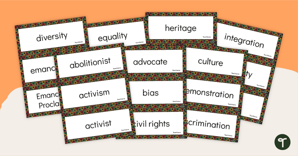 Go to Black History Word Wall Cards teaching resource